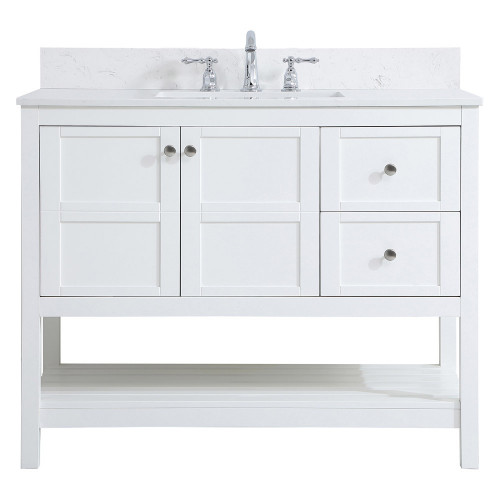 Elegant Bathroom Vanity - White (VF16442WH-BS)