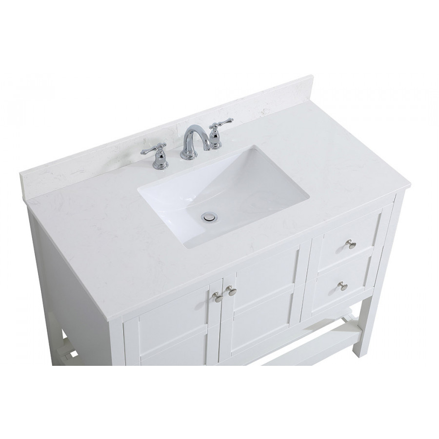 Elegant Bathroom Vanity - White (VF16442WH-BS)