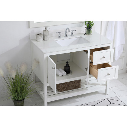 Elegant Bathroom Vanity - White (VF16442WH-BS)
