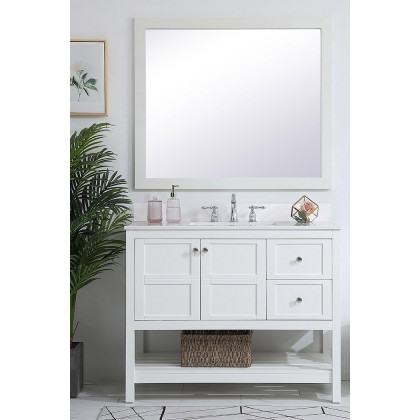 Elegant Bathroom Vanity - White (VF16442WH-BS)