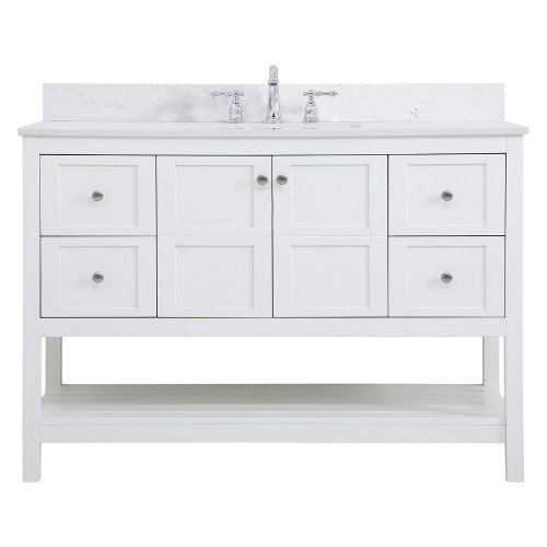 Elegant Bathroom Vanity - White (VF16448WH-BS)