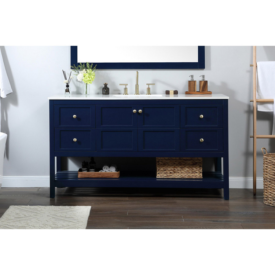 Elegant Bathroom Vanity - Blue (VF16460BL)
