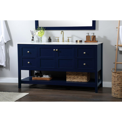 Elegant Bathroom Vanity - Blue (VF16460BL)