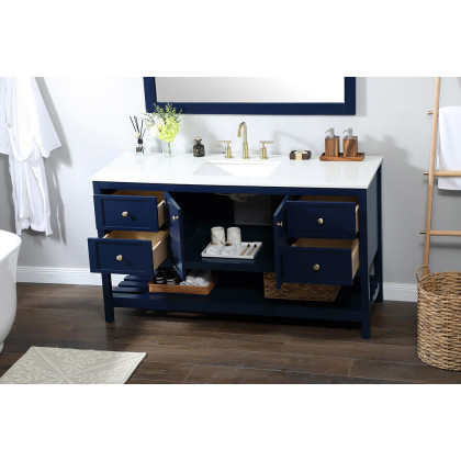 Elegant Bathroom Vanity - Blue (VF16460BL)