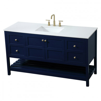 Elegant Bathroom Vanity - Blue (VF16460BL)