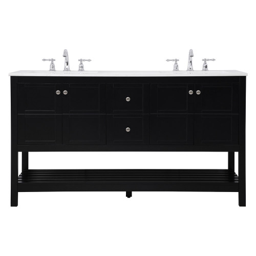 Elegant Bathroom Vanity - Black, L 60" (VF16460DBK)