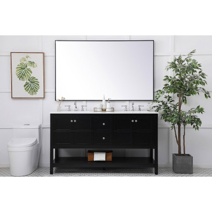 Elegant Bathroom Vanity - Black, L 60" (VF16460DBK)