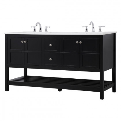 Elegant Bathroom Vanity - Black, L 60" (VF16460DBK)