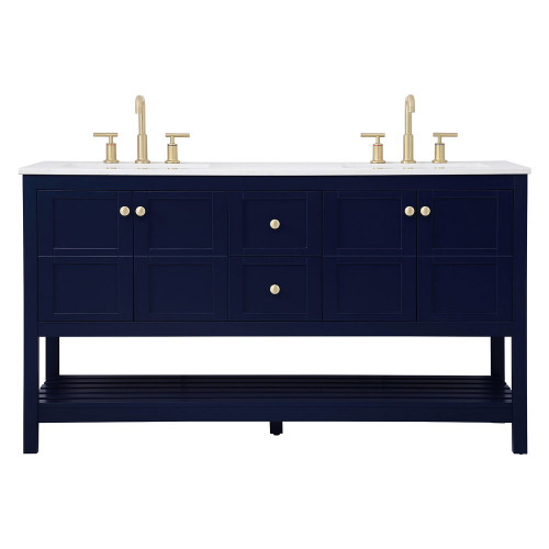 Elegant Bathroom Vanity - Blue, L 60" (VF16460DBL)