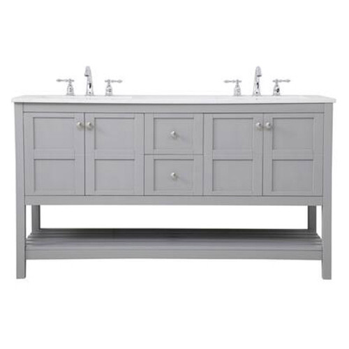 Elegant Bathroom Vanity - Gray, L 60" (VF16460DGR)