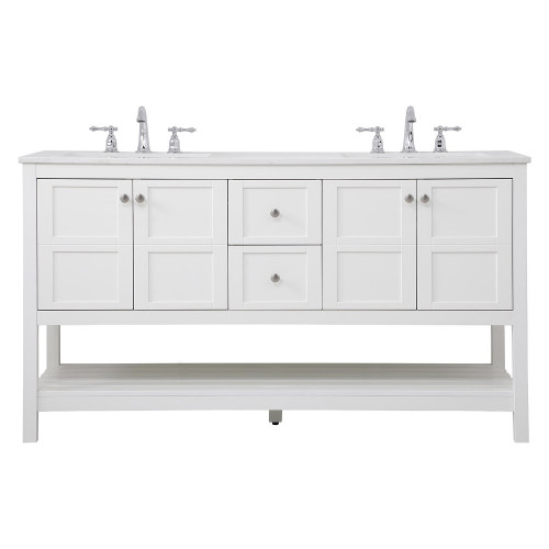 Elegant Bathroom Vanity - White, L 60" (VF16460DWH)