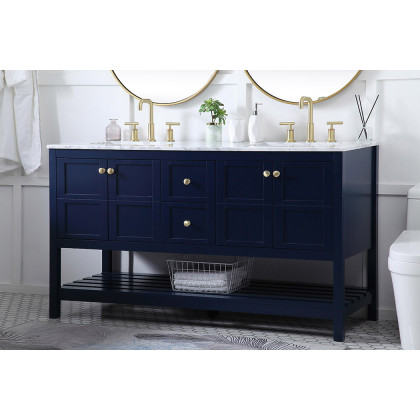 Elegant Bathroom Vanity - Blue, L 60" (VF16560DBL)