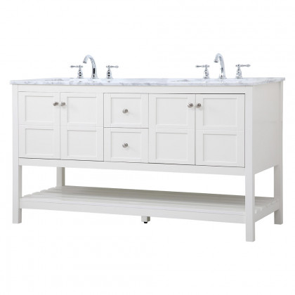 Elegant Bathroom Vanity - White, L 60" (VF16560DWH)