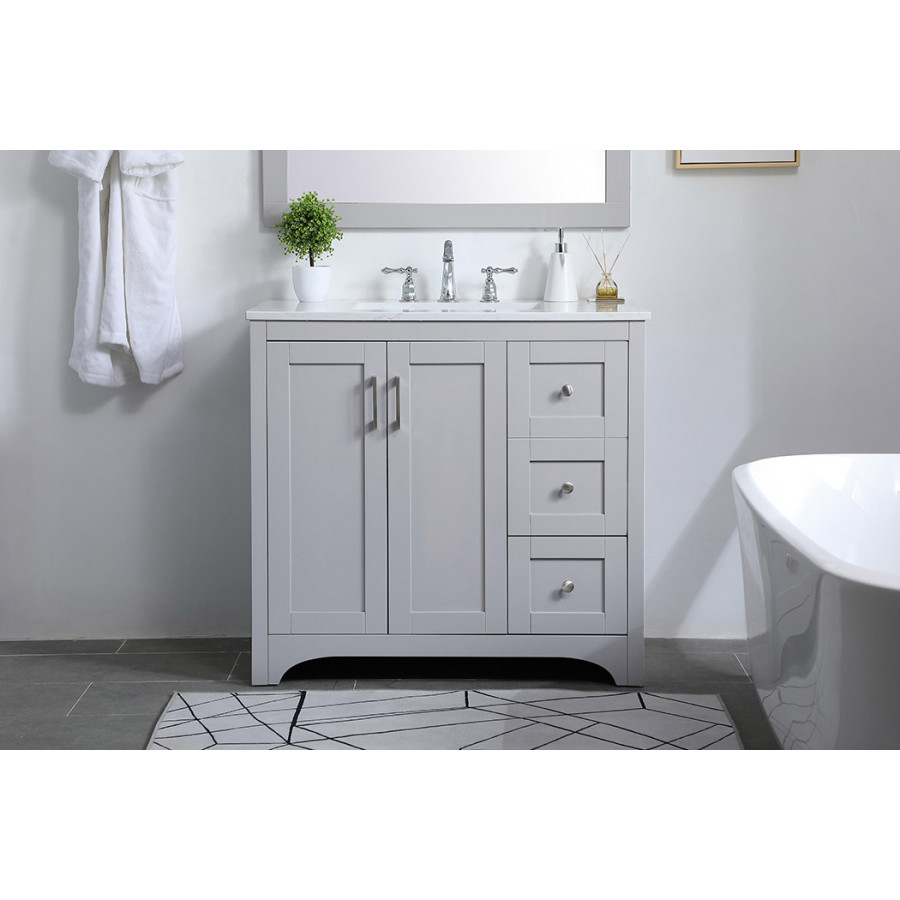 Elegant Bathroom Vanity - Gray (VF17036GR)