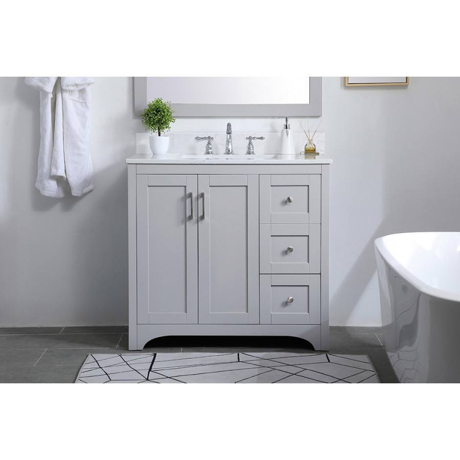 Elegant Bathroom Vanity - Gray (VF17036GR-BS)