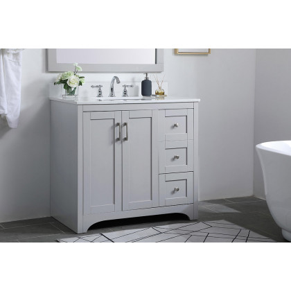 Elegant Bathroom Vanity - Gray (VF17036GR-BS)