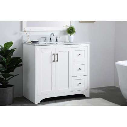 Elegant Bathroom Vanity - White (VF17036WH-BS)