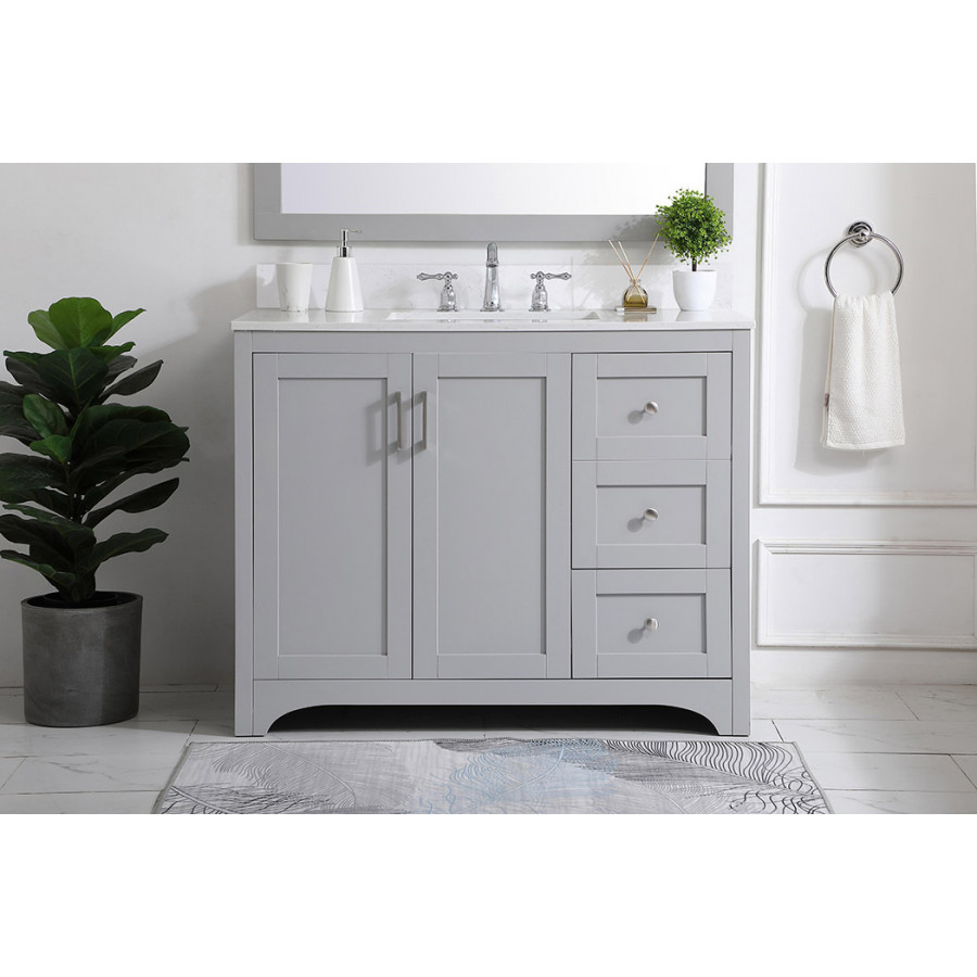 Elegant Bathroom Vanity - Gray (VF17042GR-BS)