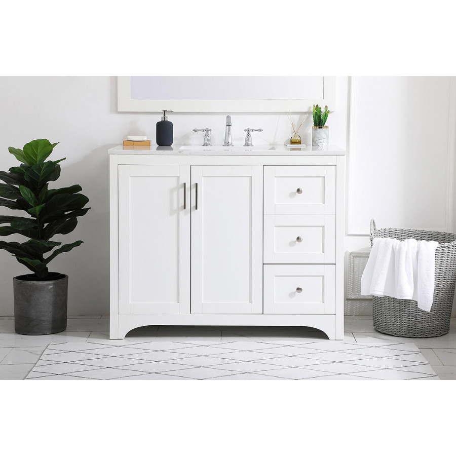 Elegant Bathroom Vanity - White (VF17042WH)