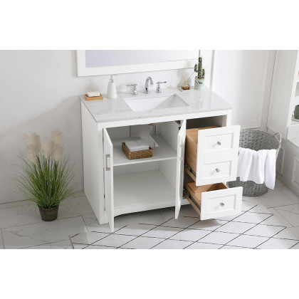 Elegant Bathroom Vanity - White (VF17042WH)