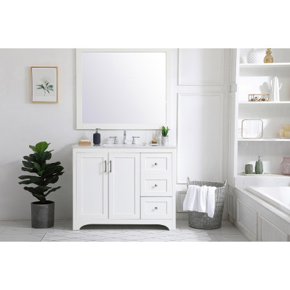 Elegant Bathroom Vanity - White (VF17042WH)