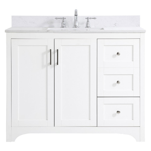 Elegant Bathroom Vanity - White (VF17042WH-BS)