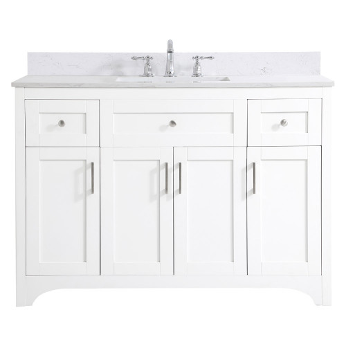 Elegant Bathroom Vanity - White (VF17048WH-BS)