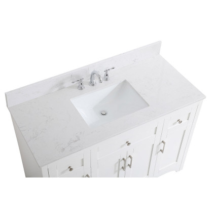 Elegant Bathroom Vanity - White (VF17048WH-BS)