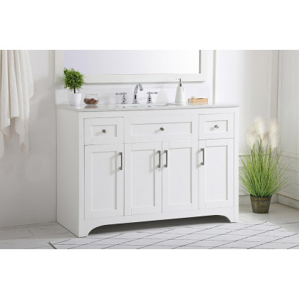 Elegant Bathroom Vanity - White (VF17048WH-BS)