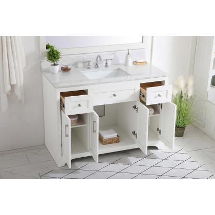 Elegant Bathroom Vanity - White (VF17048WH-BS)