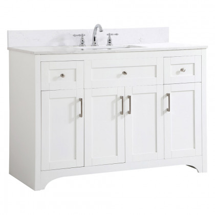 Elegant Bathroom Vanity - White (VF17048WH-BS)