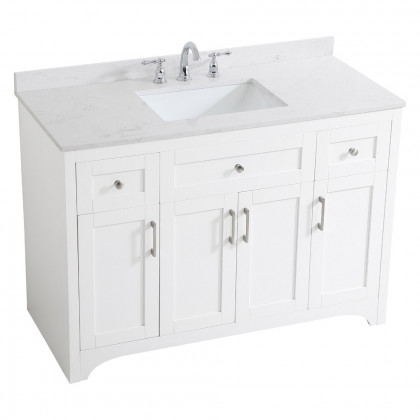 Elegant Bathroom Vanity - White (VF17048WH-BS)