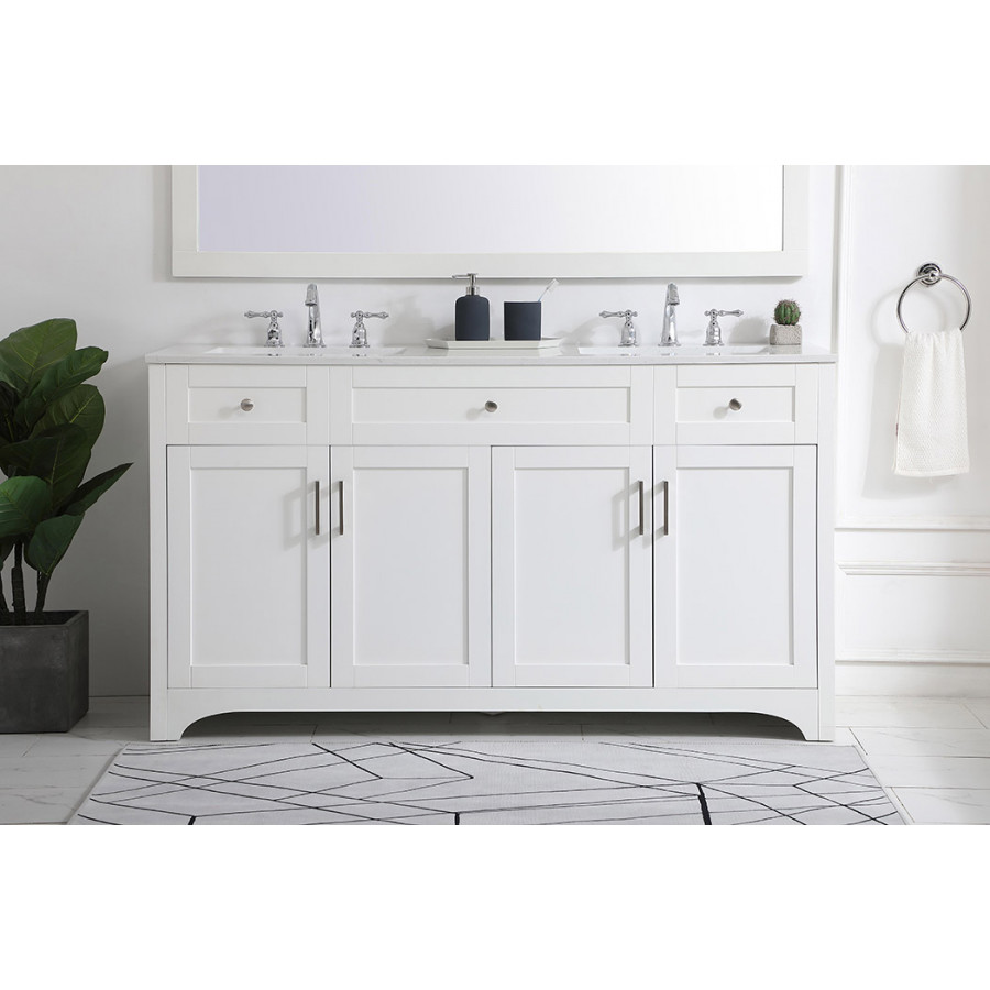 Elegant Bathroom Vanity - White (VF17060DWH)