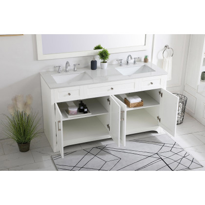 Elegant Bathroom Vanity - White (VF17060DWH)