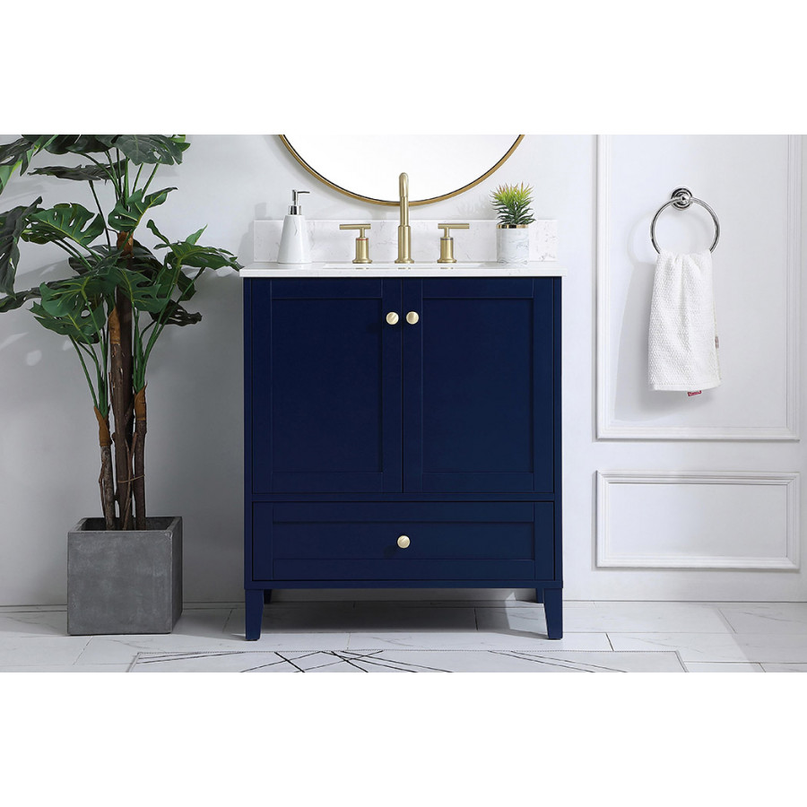 Elegant Bathroom Vanity - Blue (VF18030BL-BS)