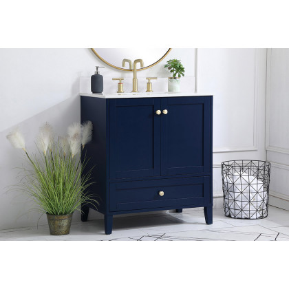 Elegant Bathroom Vanity - Blue (VF18030BL-BS)