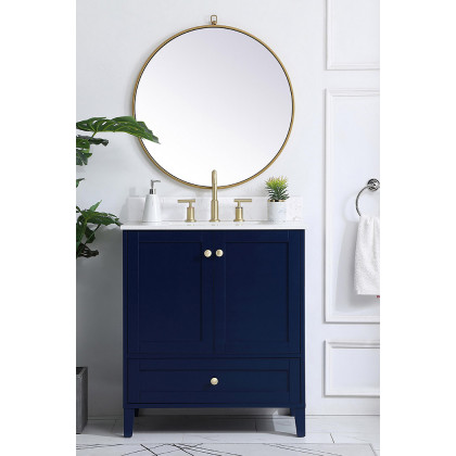 Elegant Bathroom Vanity - Blue (VF18030BL-BS)