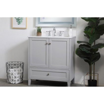 Elegant Bathroom Vanity - Gray (VF18030GR-BS)