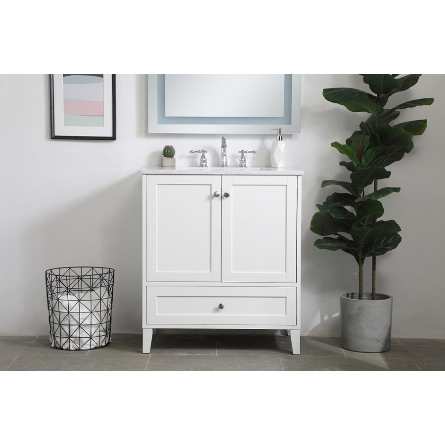 Elegant Bathroom Vanity - White (VF18030WH)