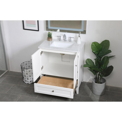 Elegant Bathroom Vanity - White (VF18030WH)
