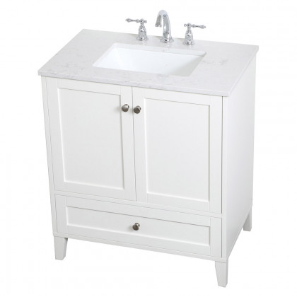 Elegant Bathroom Vanity - White (VF18030WH)