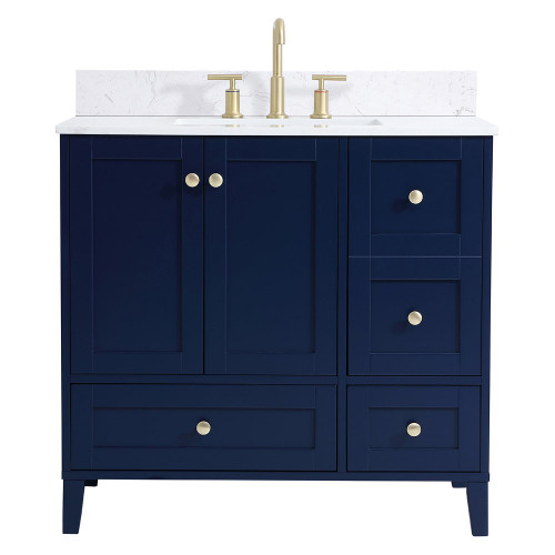 Elegant Bathroom Vanity - Blue (VF18036BL-BS)