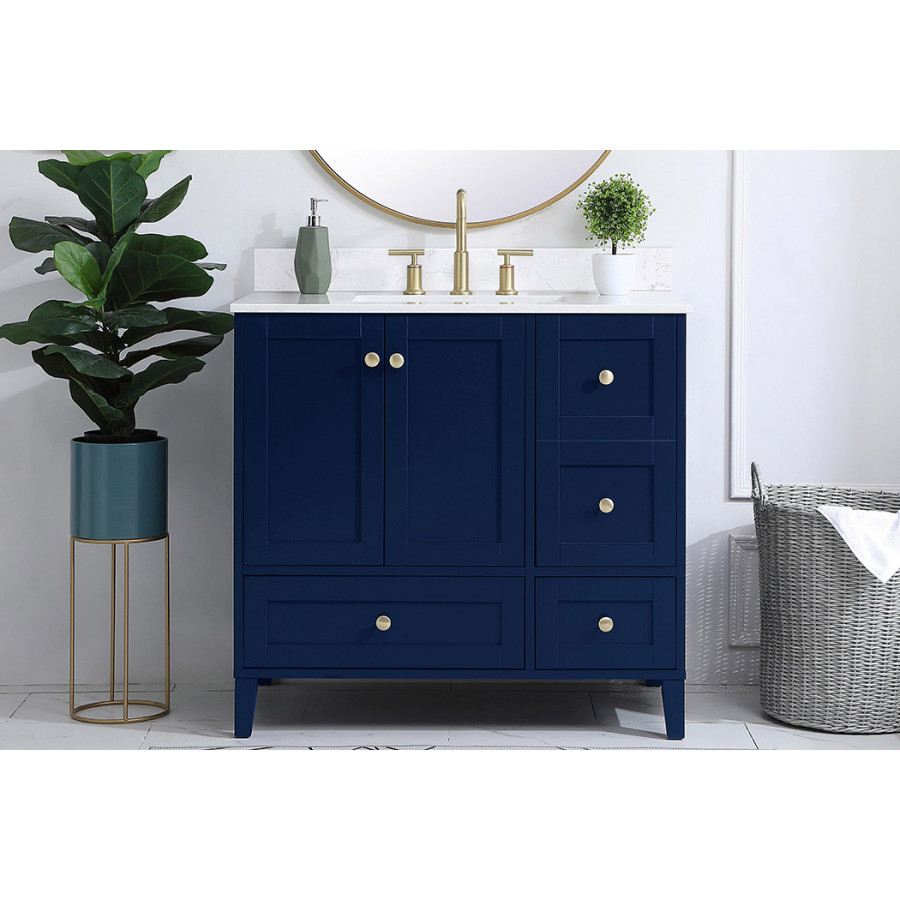 Elegant Bathroom Vanity - Blue (VF18036BL-BS)