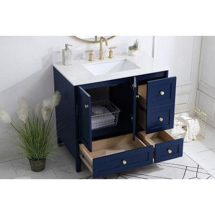 Elegant Bathroom Vanity - Blue (VF18036BL-BS)