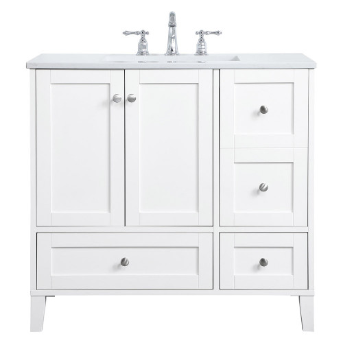 Elegant Bathroom Vanity - White (VF18036WH)