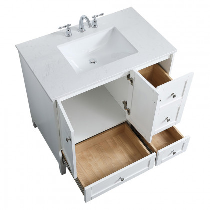 Elegant Bathroom Vanity - White (VF18036WH)