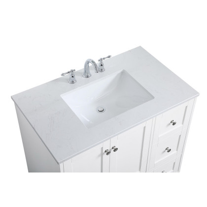 Elegant Bathroom Vanity - White (VF18036WH)
