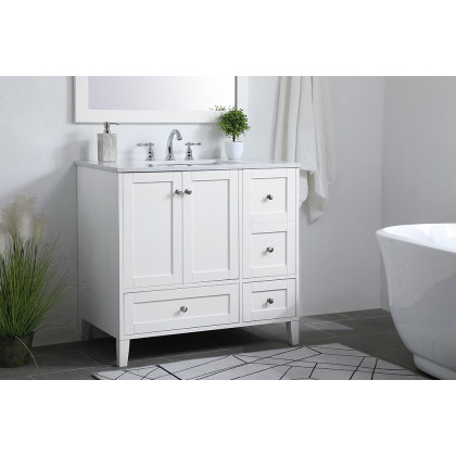Elegant Bathroom Vanity - White (VF18036WH)