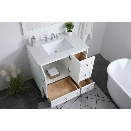 Elegant Bathroom Vanity - White (VF18036WH)