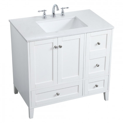 Elegant Bathroom Vanity - White (VF18036WH)